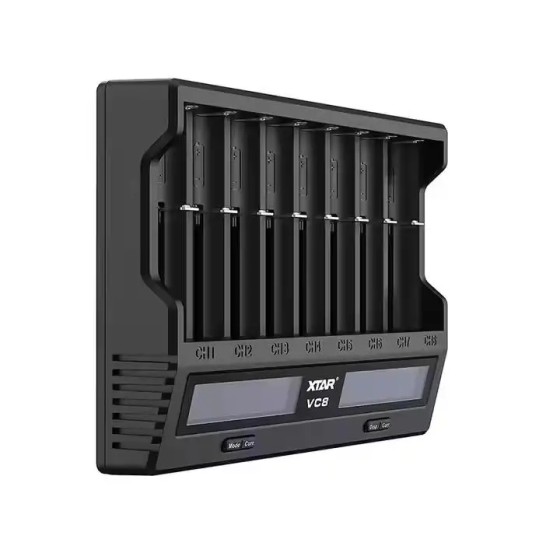 Charger Xtar VC8 8-Channel 18650 21700 1.2V Aa Aaa Battery Charger 8 Smart Charger With LCD Screen for Li-po NiMH